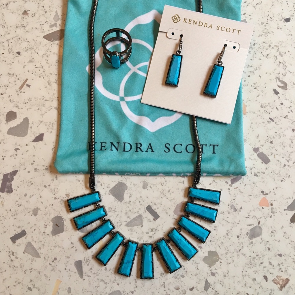 Kendra Scott Angelina Angie McKenzie Set Turquoise